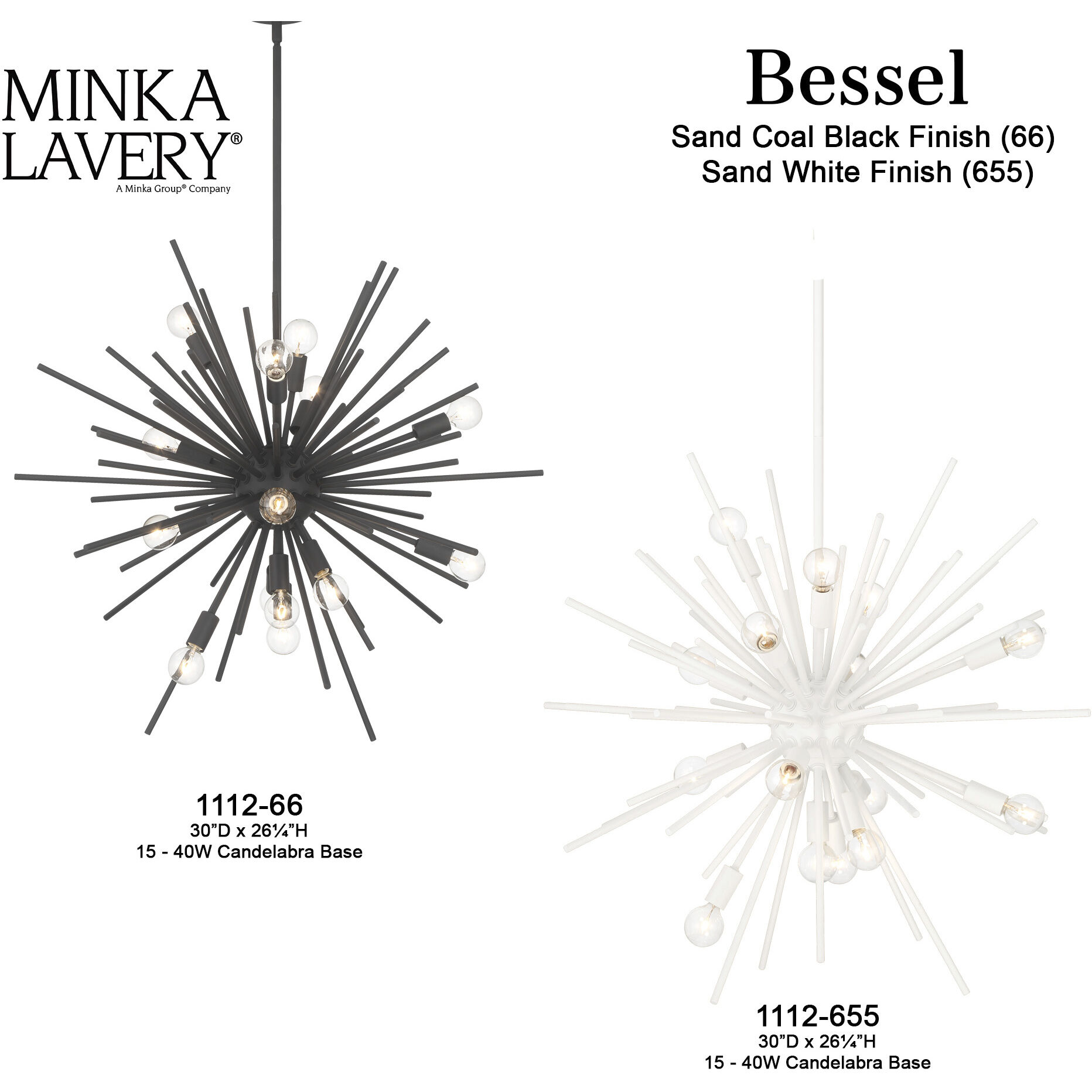 Bessel 15 Light 30 inch Sand Coal Pendant Ceiling Light